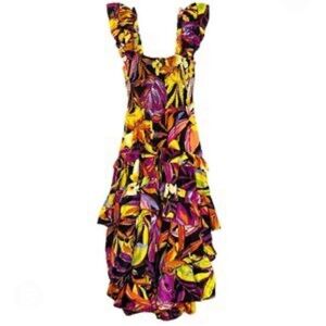 Live 4 Truth Tropical Print High-Low Dress with Smocking - Size XL